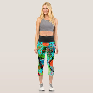 Leggings Capri Graffiti de combat alimentaire Abstrait