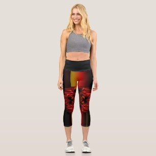 Leggings Capri Grandes Petites Bandes Avec Bow
