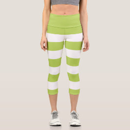 Leggings Capri Grandes Tailles Vertes, Grandes Tailles Blanches, 