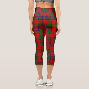 Leggings Capri Grant tartan rouge vert plaid