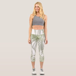 Leggings Capri Green Palm Bliss 1 #art #naturel
