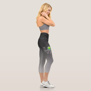 Leggings Capri Grey Love Disque Golf Yoga Pantalon