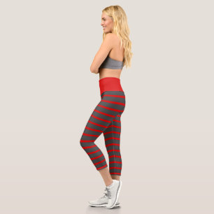 Leggings Capri Gris et rouge