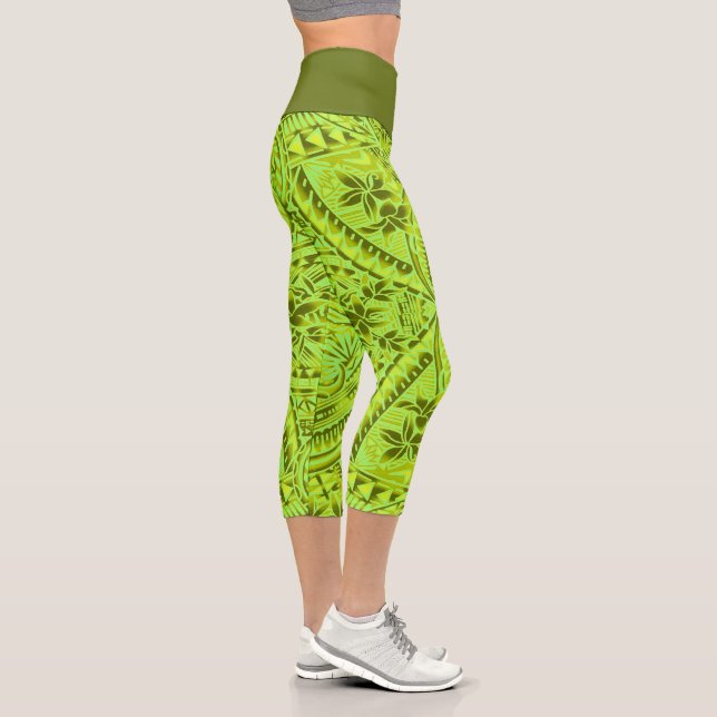 Leggings Capri, groß/Tribal/Vert Apfel (Rechts)