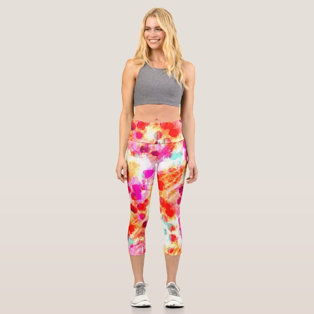 Leggings Capri Grunge couleur point texture arrière - plan (Recto)