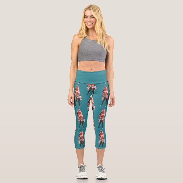 Leggings Capri halloween épingler fantôme floral (Recto)