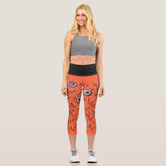 Leggings Capri Halloween Eyeball Spooky Drip  (Recto)