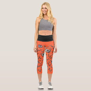 Leggings Capri Halloween Œil Fantomatique qui Dégouline