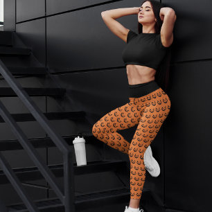 Leggings Capri Halloween orange Jack-o'-lantern effrayant