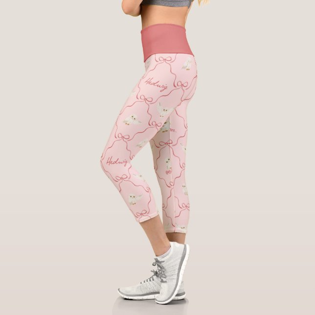 Leggings Capri Hedwig Pink Ribbon Pattern (Gauche)