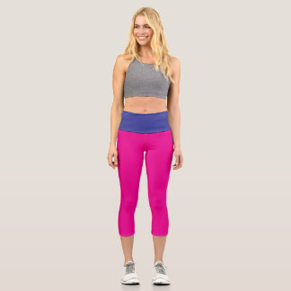 Leggings Capri "High Waisted Rose and Blue Capris for Activewear"