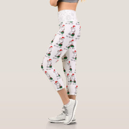 Leggings Capri Ho Ho Joyeux Noël Père Noël mignonne Snowman