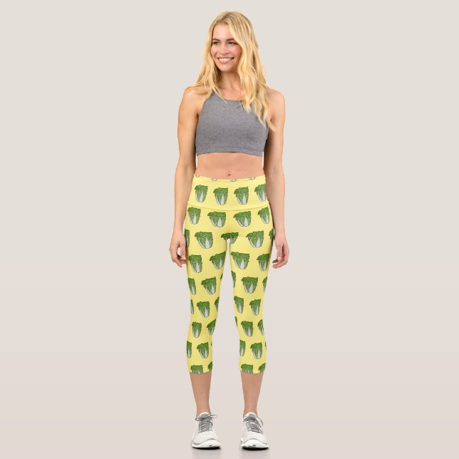 Leggings Capri Illustration de chou chinois (Recto)