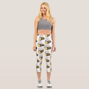 Leggings Capri Illustration de dessin animé d'abeilles joyeux