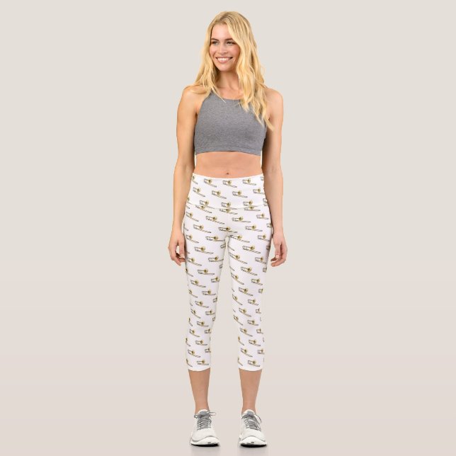 Leggings Capri Illustration de dessin animé de Trombone (Recto)