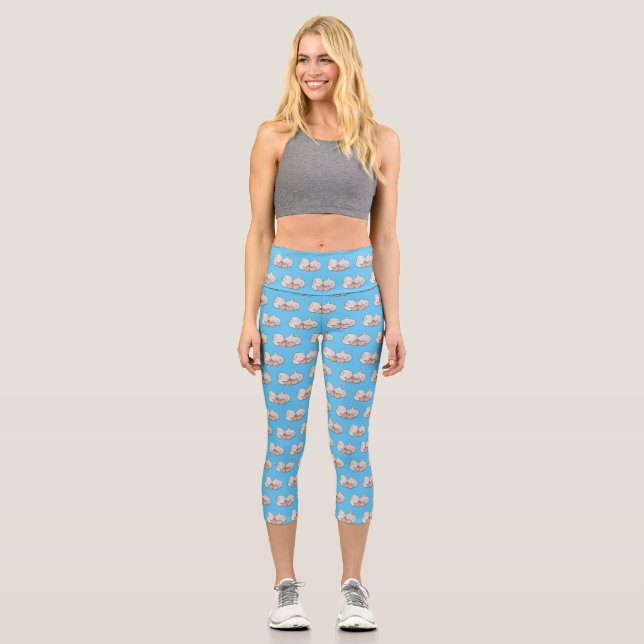 Leggings Capri Illustration de dessin sur l'ail (Recto)