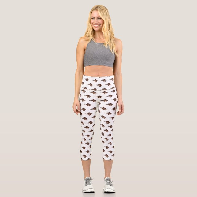 Leggings Capri Illustration de Kentrosaurus (Recto)
