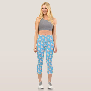 Leggings Capri Illustration de la caricature du poulet Silkie