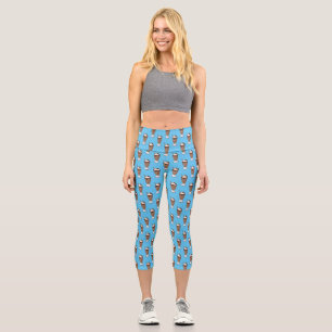 Leggings Capri Illustration de milk-shake au chocolat