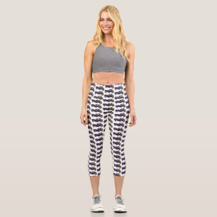 Leggings Capri Illustration de moto pourpre Sidecar