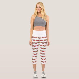 Leggings Capri Illustration des Cochons de Guinée et de la pastèq