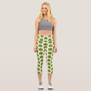 Leggings Capri Illustration d'oiseau de paon brillant