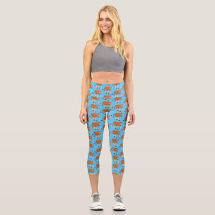 Leggings Capri Illustration drôle de singe proboscis