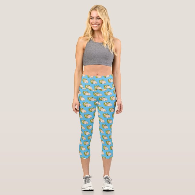 Leggings Capri Illustration du chou-fleur (Recto)