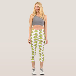Leggings Capri Illustration d'un dimétrodon vert mignon