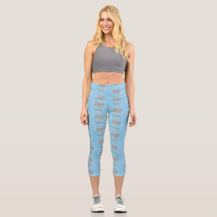 Leggings Capri Illustration d'une mignonne raie manta et de bulle
