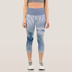 Leggings Capri Imaginaire dynamique tons bleus Abstraits Art frac