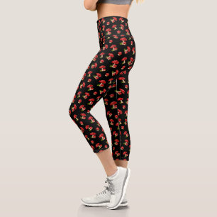 Leggings Capri Imaginaire Rouge Magique Champignons tachetés