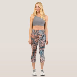 Leggings Capri Imaginaire saumon de quilt-aqua
