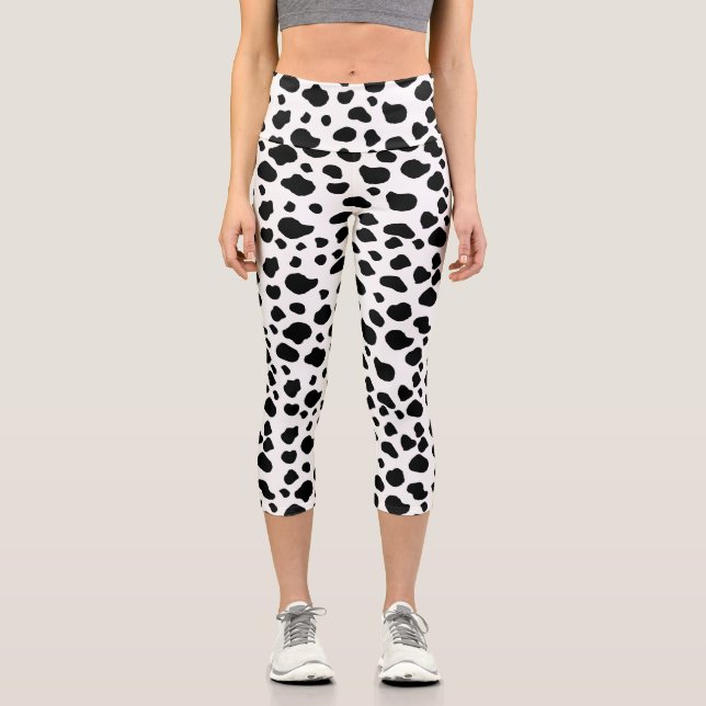 Leggings Capri Impression De Vache, Motif De Vache, Spots De Vach (Recto)