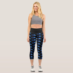 Leggings Capri Infini lumineux avec rose bleue