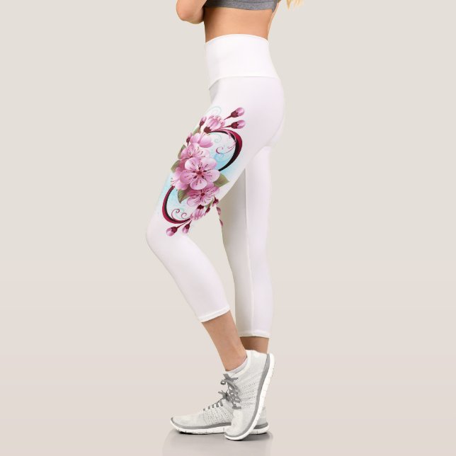 Leggings Capri Infinité avec les fleurs Sakura (Gauche)