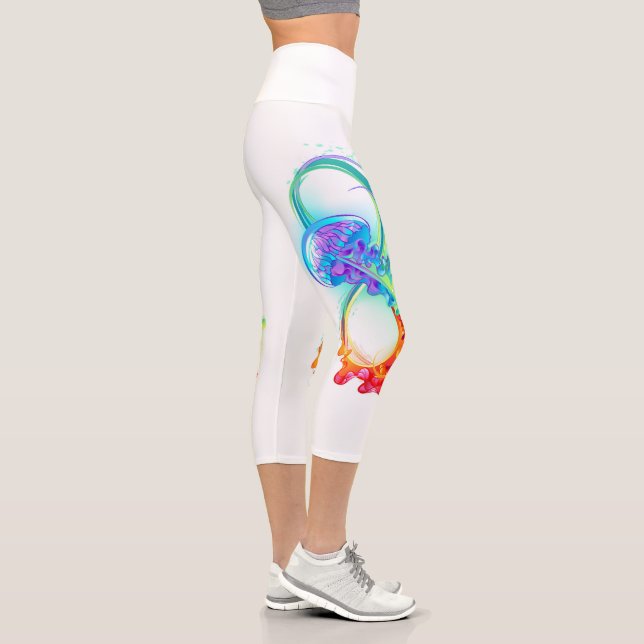 Leggings Capri Infinity avec Rainbow Jellyfish (Droite)