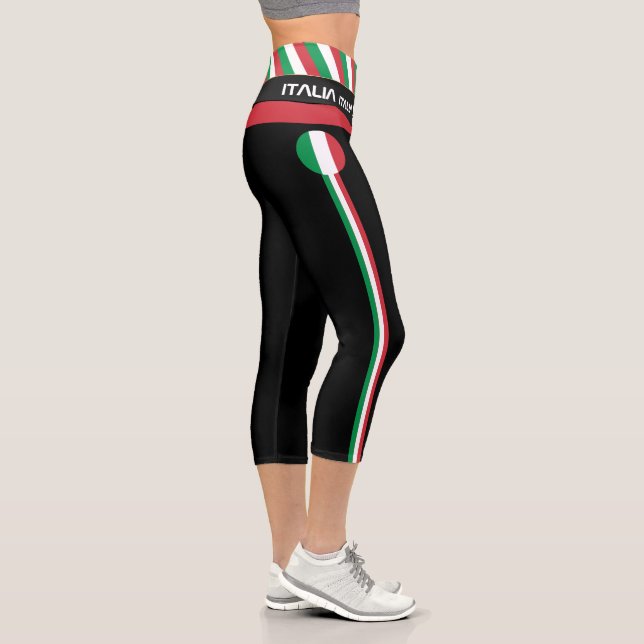 Leggings Capri Italie & Drapeau italien mode, Fitness, Sports Blk (Droite)