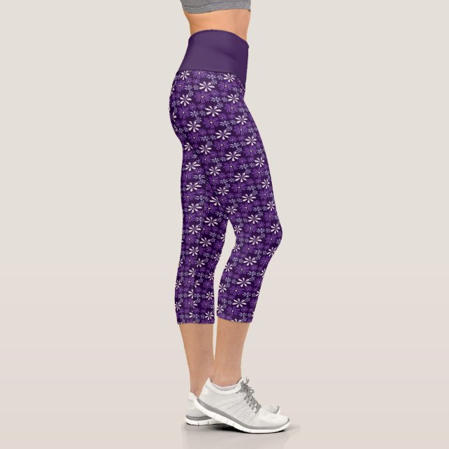 Leggings Capri Jardin aux fleurs mignonnes Doodle (Droite)