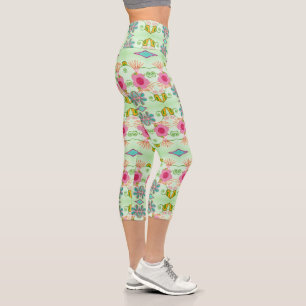 Leggings Capri Jardin Éclectique Enchantant : Beauté Florale Dive