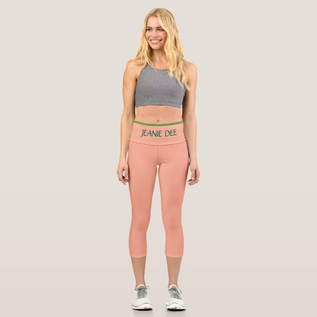 LEGGINGS CAPRI JEANIE DEE "PEACH" - HIGH-WAISTED CAPRI PANTS (Recto)