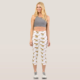 Leggings Capri Joli bébé guépard en cours de dessin animé illustr