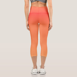 Leggings Capri Joli dégradé orange moderne Aquarelle orange