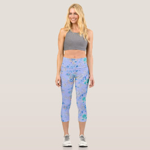 Leggings Capri Joli jardin floral bleu