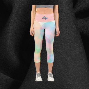 Leggings Capri Jolie Abstraite Pastel Dreamy Ellipses