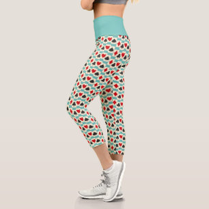 Leggings Capri Jouer Aux Cartes Quartet Sur Aqua