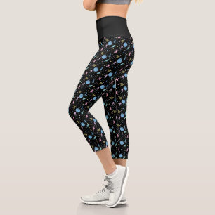 Leggings Capri Joueuses de basket-ball - Motif d'étoiles