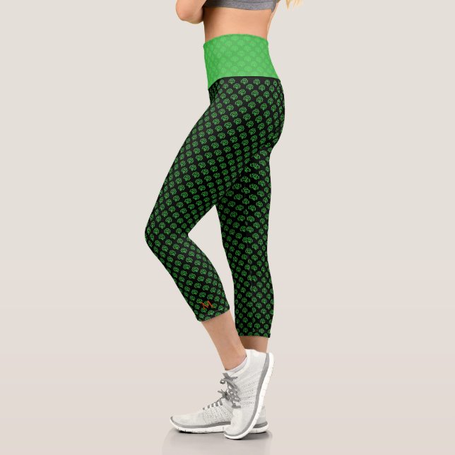 Leggings Capri Jour de l'Saint Patrick irlandais de l'Shamrock Bl (Gauche)