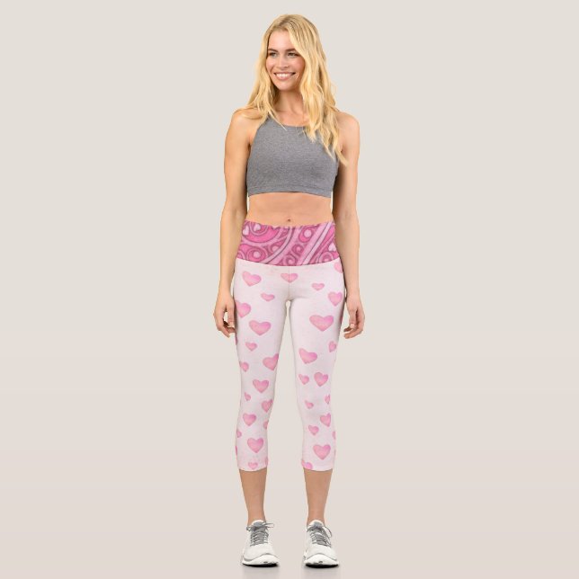 Leggings Capri Jour des Valentines du coeur au coeur (Recto)