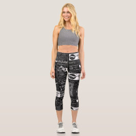 Leggings Capri journal d'antiquité français noir victorien